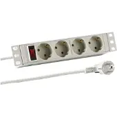 EFB Elektronik EFB EK631DE.11 EFB 10" 1HE Steckdosenleiste 4xCEE 7/3 mit Schalter,Alu,sw