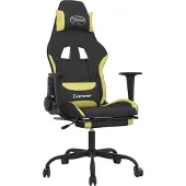 vidaXL Chaise de jeu avec repose-pieds Tissu noir et vert clair