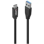 Lindy 36971, 1 m, USB A, USB C, USB 3.2 Gen 2 (3.1 Gen 2), 10 Gbit/s, noir
