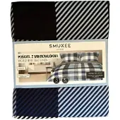 Smukee Ensemble Literie Bleu Motif Carreaux 160x200cm