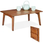Merkloos Table basse pliante imitation noyer