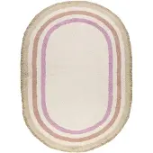 Little Olly Tapis ovale lavable pour enfant | Milo Rose | 80x120cm | Rose | Ovale | Tapis enfants