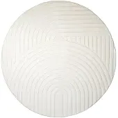 FRAAI Tapis scandinave rond | Charm Curves Blanc | Ø 100cm | Blanc | Rond | Tapis