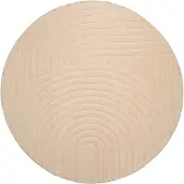 FRAAI Tapis scandinave rond | Charm Curves Beige | Ø 80cm | Beige | Rond | Tapis