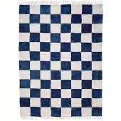 FRAAI Tapis damier | Blox Fringe Bleu | 230x330cm | Bleu | Rectangulaire | Tapis