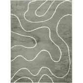 FRAAI Tapis lavable – Myrre Swirl Vert | 160x230cm | Vert | Rectangulaire | Tapis