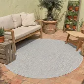 NATURL. Volero - Tapis d'extérieur rond - Costa Grey | Étanche! - Ø 160cm