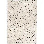 FRAAI Tapis à poils longs | Grand Dots Crème/Noir | 140x200cm | Crème | Polypropylène | Rectangulaire