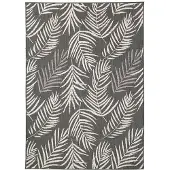 FRAAI Tapis d'extérieur | Malta Leaves Noir | 80x150cm | Noir | Rectangulaire | Tapis d'extérieur