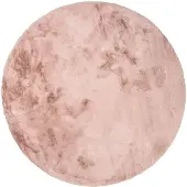 NATURL. Tapis rond à poils longs | Comfy Supreme Rose | Ø 120cm | Rose | Rond | Tapis