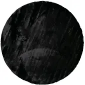 NATURL. Tapis rond à poils longs | Comfy Supreme Noir | Ø 80cm | Noir | Rond | Tapis