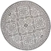 FRAAI Tapis d'extérieur rond | Summer Oriental Gris | Ø 160cm | Gris | Rond | Tapis d'extérieur