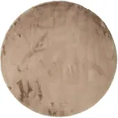 NATURL. Tapis rond à poils longs | Comfy Supreme Taupe | Ø 120cm | Taupe | Polyester | Rond