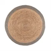 NATURL. Tapis en jute | Fair Rond Naturel/Gris | Ø 140cm | Gris | Rond | Tapis
