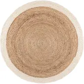 NATURL. Tapis en jute | Fair Rond Naturel/Blanc | Ø 100cm | Blanc | Rond | Tapis