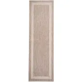 FRAAI Tapis de balcon | Sierra Border Beige/Crème | 80x200cm | Crème | Polypropylène | Tapis de couloir