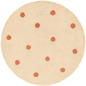 Little Olly Tapis rond pour chambre d’enfant – Lou Dots Terracotta | Ø 160cm | Terracotta | Rond | Tapis enfants