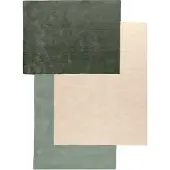 Studio Clarice Tapis abstrait en laine – Jules Crème/Vert | 200x290cm | Vert | Forme libre | Tapis