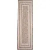 FRAAI Tapis de balcon | Sierra Frame Beige/Crème | 80x200cm | Crème | Tapis de couloir | Tapis