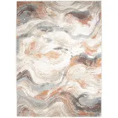 Studio Clarice Tapis abstrait | Xavier Wave Bleu/Rouge | 200x290cm | Bleu | Rectangulaire | Tapis