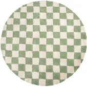 FRAAI Tapis rétro rond | Gambit Vert/Blanc | Ø 230cm | Vert | Rond | Tapis