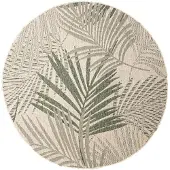 FRAAI Tapis d'extérieur rond | Tiga Palm Vert | Ø 100cm | Vert | Polypropylène | Rond