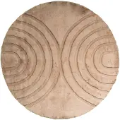 FRAAI Tapis rond à poils longs | Carvy Arches Taupe | Ø 100cm | Taupe | Rond | Tapis