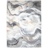 Studio Clarice Tapis abstrait | Xavier Wave Bleu/Gris | 240x330cm | Gris | Rectangulaire | Tapis