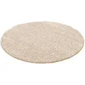 NATURL. Tapis rond à poils longs | Solid Beige | Ø 100cm | Crème | Rond | Tapis
