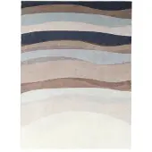 FRAAI Tapis géométrique – Swing Waves Bleu/Marron | 160x230cm | Bleu | Polyester | Rectangulaire