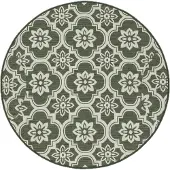 FRAAI Tapis d’extérieur rond – Rio Flower Vert | Ø 160cm | Vert | Rond | Tapis