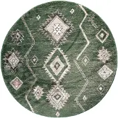 FRAAI Tapis berbère rond | Blend Aztec Green | Ø 200cm | Vert | Rond | Tapis