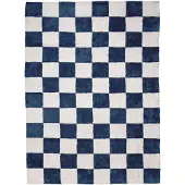 FRAAI Tapis à damier | Blox Bleu | 200x290cm | Bleu | Coton | Rectangulaire