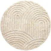 FRAAI Tapis rond scandinave | Lova Arches Beige | Ø 100cm | Beige | Rond | Tapis
