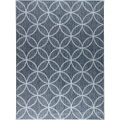 FRAAI Volero - Tapis d'extérieur géométrique – Faro Ripple Blue - 80x150cm