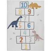 Little Olly Tapis de jeu | Ruby Dino Crème | 140x200cm | Crème | Rectangulaire | Tapis enfants