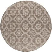 FRAAI Tapis d’extérieur rond – Rio Flower Beige | Ø 140cm | Beige | Rond | Tapis