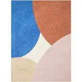 FRAAI Tapis géométrique – Swing Circles Bleu/Rose | 160x230cm | Bleu | Rectangulaire | Tapis