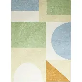 FRAAI Tapis géométrique – Swing Shapes Bleu/Vert | 160x230cm | Bleu | Polyester | Rectangulaire