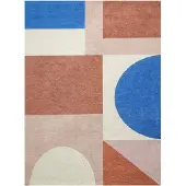 FRAAI Tapis géométrique – Swing Shapes Bleu/Rose | 160x230cm | Bleu | Polyester | Rectangulaire
