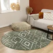 FRAAI Tapis berbère rond | Blend Diamond Vert | Ø 100cm | Vert | Rond | Tapis