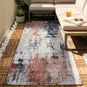 FRAAI Tapis de couloir lavable | Domingo Grunge terra/Crème | 80x350cm | Terracotta | Tapis de couloir | Tapis