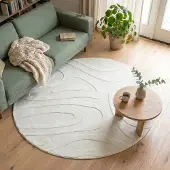FRAAI Tapis scandinave rond | Charm Shapes Blanc | Ø 100cm | Blanc | Rond | Tapis