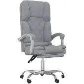 vidaXL Chaise de bureau avec fonction massage Gris clair Tissu
