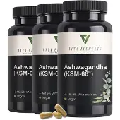 IK-Handelsgruppe Vita Elements Ashwagandha Lot de 3 180 Gélules Withanolides Complément Alimentaire