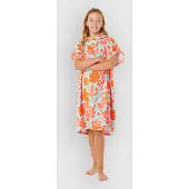 Rip Curl Mixed Cotton Poncho Orange Enfants
