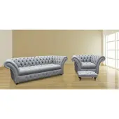 AEA Chesterfield Ensemble De Canapés Coussin Design Textile Tabouret Canapé