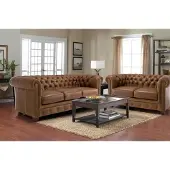 AEA Klassische Chesterfield Sofa Couch Polster Garnitur Ledersofa 3+2 Sitzer Sofas