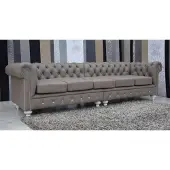AEA Canapé Chesterfield Coussin Tissu Cuir Canapé Garniture 5 places