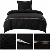 Łóżkoholicy Lumera Parure de lit 140x200 brodée noire